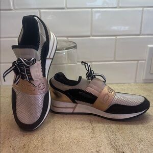 Men's Black and Gold Sneakers